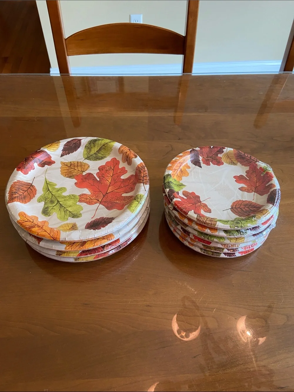 Autumn Leaf Disposable Paper Plates - Fall Harvest Design (Unbranded)